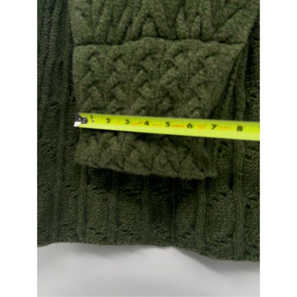 Aran Sweater Market Scarf Wool Ireland One Size Unisex Green Fisherman Cable - Picture 8 of 11